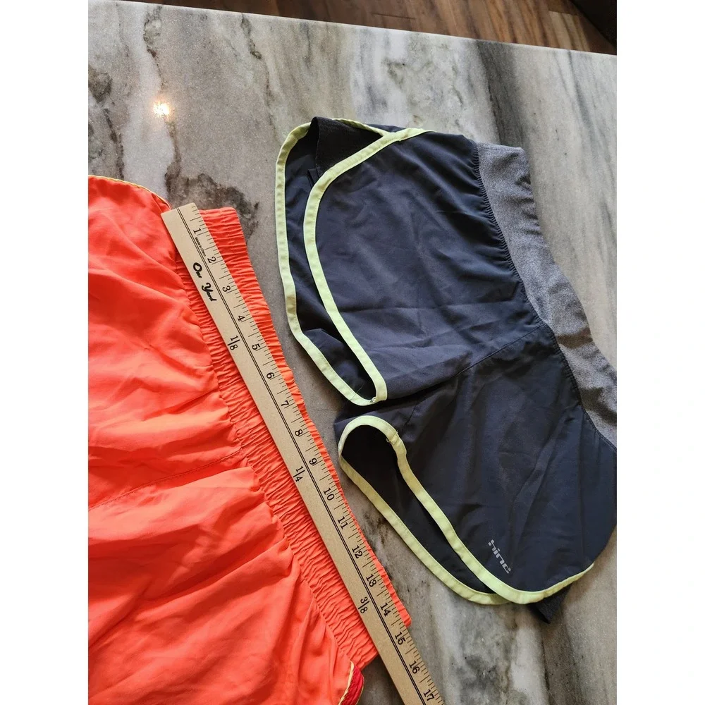 Hind Womens Running Shorts Lot of 2 Neon Orange Grey Size Medium Athletic Gym